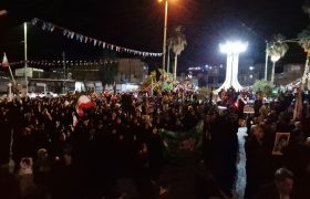 تسخیر خیابان‌های پلدختر در چهارمین شب شهادت رهبر انقلاب