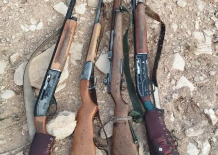 کشف چهار قبضه سلاح در جریان گشت و کنترل محیط‌بانان پلدختر
